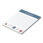 Waterverf ruimte en planeten wetenschapsleraar notitieblok (Linkerzijde)