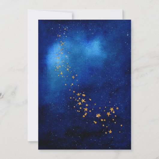 Waterverf Ruimte Verjaardag Fotouitnodiging baby S Kaart (Achterkant)