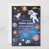 Waterverf Ruimte Verjaardag Fotouitnodiging baby S Kaart (Voorkant)