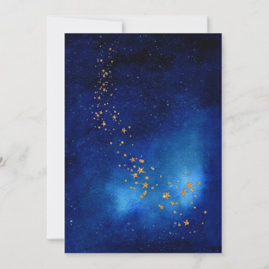 Waterverf Ruimte Verjaardag Fotouitnodiging baby S Kaart (Achterkant)