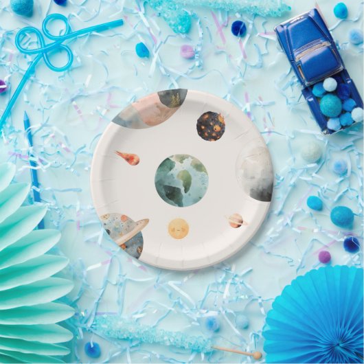 Waterverf Ruimte Verjaardagspapier Borden Papieren Bordje (Feest)