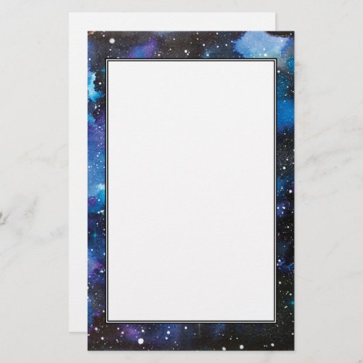 Waterverf ruimtekunst briefpapier (Voorkant / Achterkant)