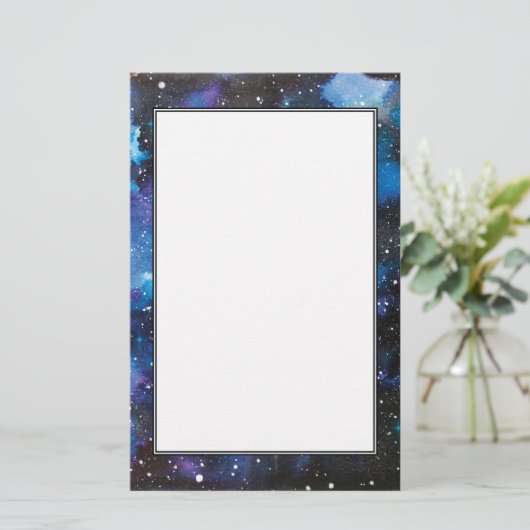Waterverf ruimtekunst briefpapier (Staand voorkant)