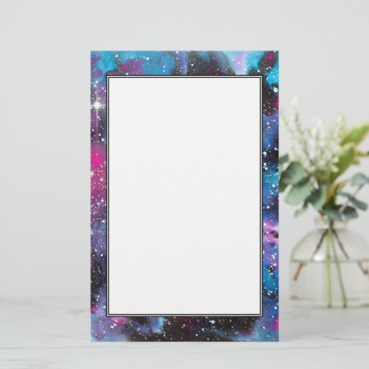Waterverf ruimtekunst briefpapier (Staand voorkant)