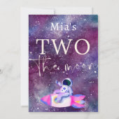 Waterverf ruimtescheiding Twee de maan Verjaardag Kaart (Achterkant)