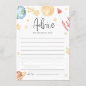 Waterverf Ruimtethema Baby shower Ouders Advies Informatiekaartje (Voorkant)