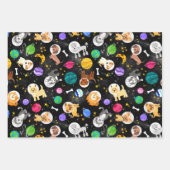 Waterverf ruimtevaarten astronauten Puppies Inpakpapier Vel (Voorkant)