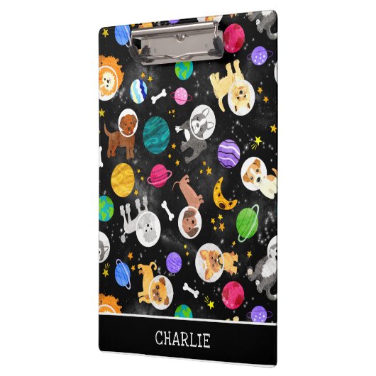 Waterverf ruimtevaarten astronauten Puppies Klembord (Links)