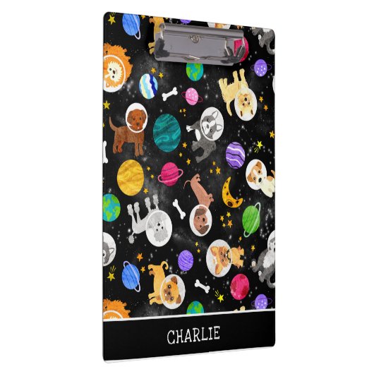 Waterverf ruimtevaarten astronauten Puppies Klembord (Rechts)