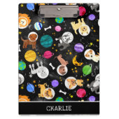 Waterverf ruimtevaarten astronauten Puppies Klembord (Voorkant)