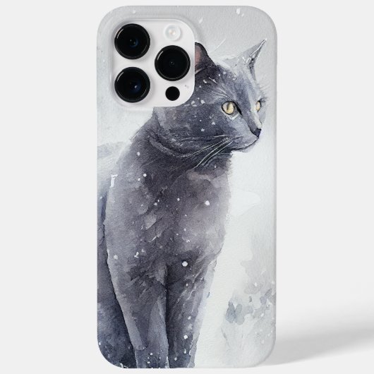Waterverf RUSSISCHE BLAUWE CAT Case-Mate iPhone Case (Achterkant)