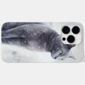 Waterverf RUSSISCHE BLAUWE CAT Case-Mate iPhone Case (Achterkant (horizontaal))
