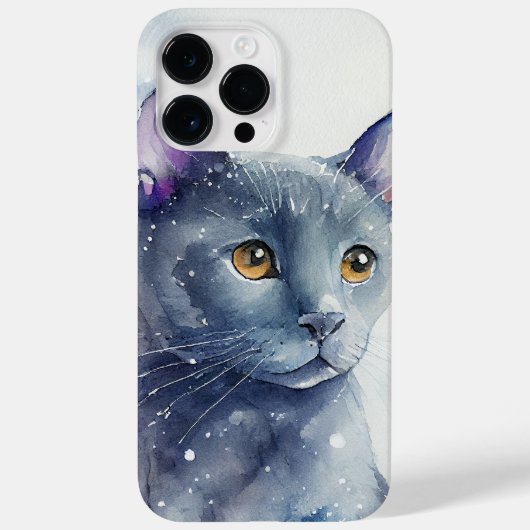 Waterverf RUSSISCHE BLAUWE CAT Case-Mate iPhone Case (Achterkant)