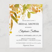 Waterverf Rust Bridal Shower Invitation Briefkaart (Voorkant)