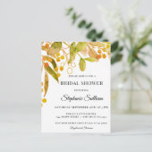 Waterverf Rust Bridal Shower Invitation Briefkaart (Staand voorkant)