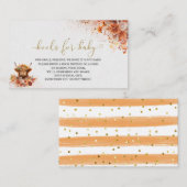Waterverf Rust Highland Koe baby shower boeken voo Informatiekaartje (Voorkant / Achterkant)