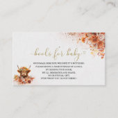Waterverf Rust Highland Koe baby shower boeken voo Informatiekaartje (Voorkant)