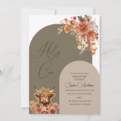 Waterverf Rust Highland Koe Baby shower Kaart (Voorkant)