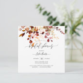 Waterverf Rust Oranje Gum Eucalyptus Bridal Shwr Kaart (Staand voorkant)