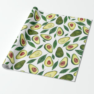 Waterverf Rustic Avocado Pattern  Cadeaupapier