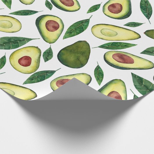 Waterverf Rustic Avocado Pattern Cadeaupapier (Hoek)