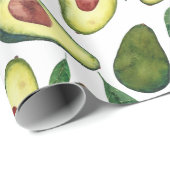 Waterverf Rustic Avocado Pattern Cadeaupapier (Rol Hoek)