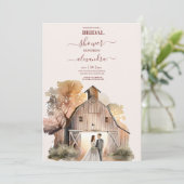 Waterverf Rustic Barn Vrijgezellenfeest Kaart (Staand voorkant)