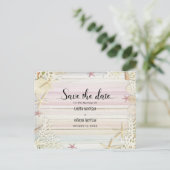 Waterverf Rustic Beach Wedding Save the Date Briefkaart (Staand voorkant)