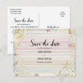 Waterverf Rustic Beach Wedding Save the Date Briefkaart (Voorkant / Achterkant)