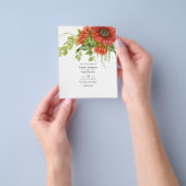 Waterverf Rustic Bohemian Red Sunflower Weddenscha Flyer (Hand)