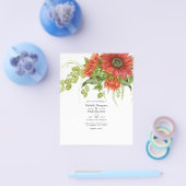 Waterverf Rustic Bohemian Red Sunflower Weddenscha Flyer (Enkel)