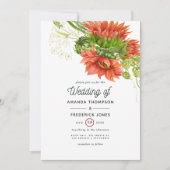 Waterverf Rustic Bohemian Red Sunflower Weddenscha Kaart (Voorkant)