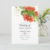 Waterverf Rustic Bohemian Red Sunflower Weddenscha Kaart (Staand voorkant)