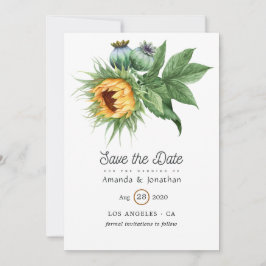 Waterverf Rustic Bohemian Sunflower Wedding Save The Date