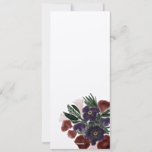 Waterverf Rustic Botany Bouquet menu (Achterkant)