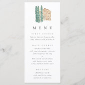 Waterverf Rustic Cypress Trees Wedding Menu (Voorkant)