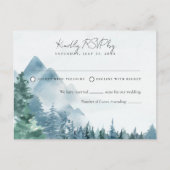 Waterverf Rustic Dusty Blue Wedding RSVP Briefkaart (Voorkant)