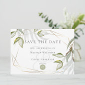 Waterverf Rustic Dusty Sage Foliage Sparen de Datu Kaart (Staand voorkant)