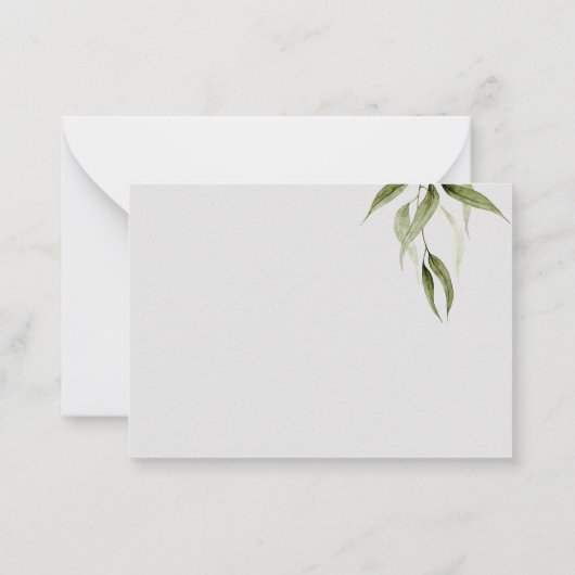 Waterverf Rustic Eucalyptus Greenery Hartelijk dan Notitiekaartje (Achterkant)