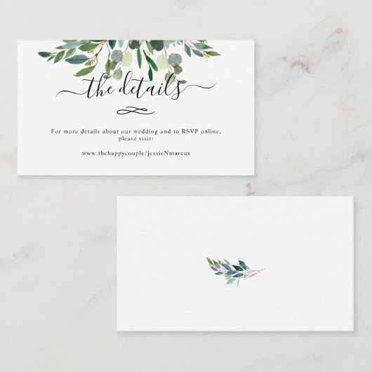 Waterverf Rustic Eucalyptus Vertrouwensgegevens Visitekaartje (Voorkant / Achterkant)