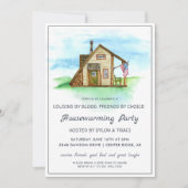 Waterverf Rustic Farmhouse Housewarming Party Kaart (Voorkant)