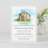 Waterverf Rustic Farmhouse Housewarming Party Kaart (Staand voorkant)
