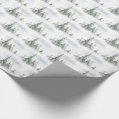 Waterverf Rustic Fir Trees Forest Winter Cadeaupapier (Hoek)