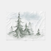 Waterverf Rustic Fir Trees Forest Winter Fleece Deken (Voorkant (Horizontaal))