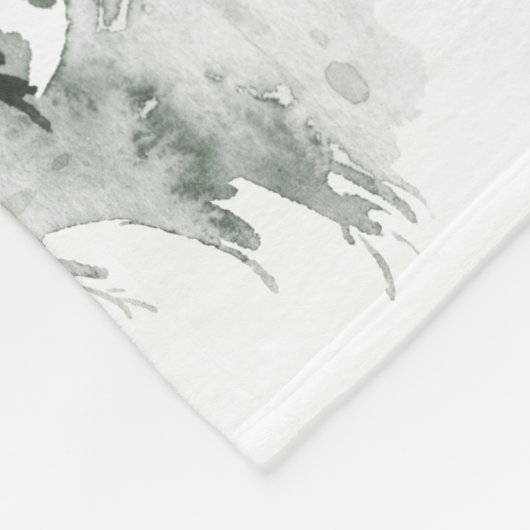 Waterverf Rustic Fir Trees Forest Winter Fleece Deken (Hoek)