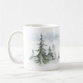 Waterverf Rustic Fir Trees Forest Winter Koffiemok (Links)