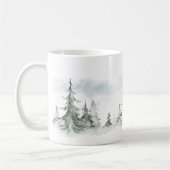 Waterverf Rustic Fir Trees Forest Winter Koffiemok (Links)