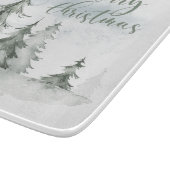 Waterverf Rustic Fir Trees Forest Winter Snijplank (Hoek)