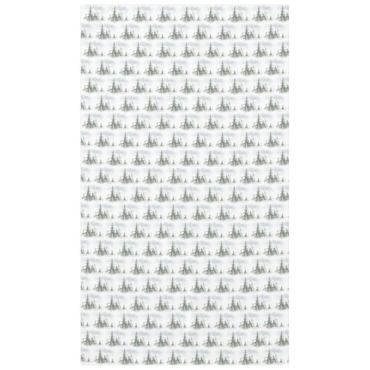 Waterverf Rustic Fir Trees Forest Winter Tafelkleed (Voorkant)