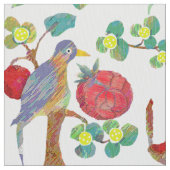 Waterverf Rustic Floral Garland Folk Art Pattern Stof (Close Up)